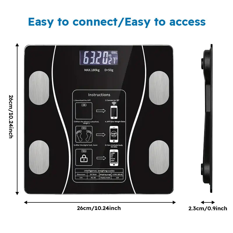 LeanScale™ Smart Body Fat Scale – Track Weight, Fat %, Muscle & More via App