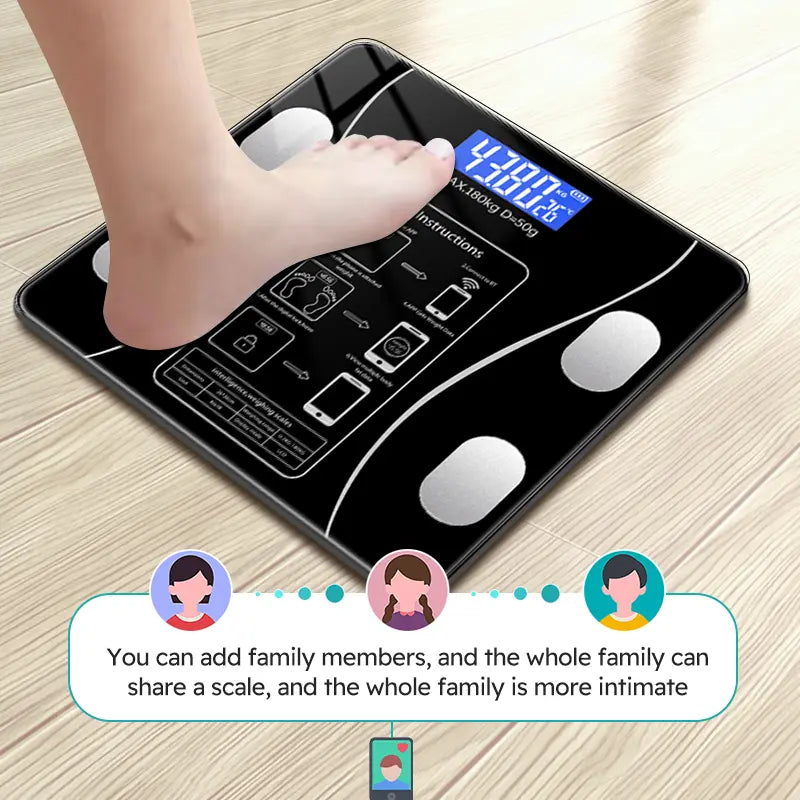 LeanScale™ Smart Body Fat Scale – Track Weight, Fat %, Muscle & More via App