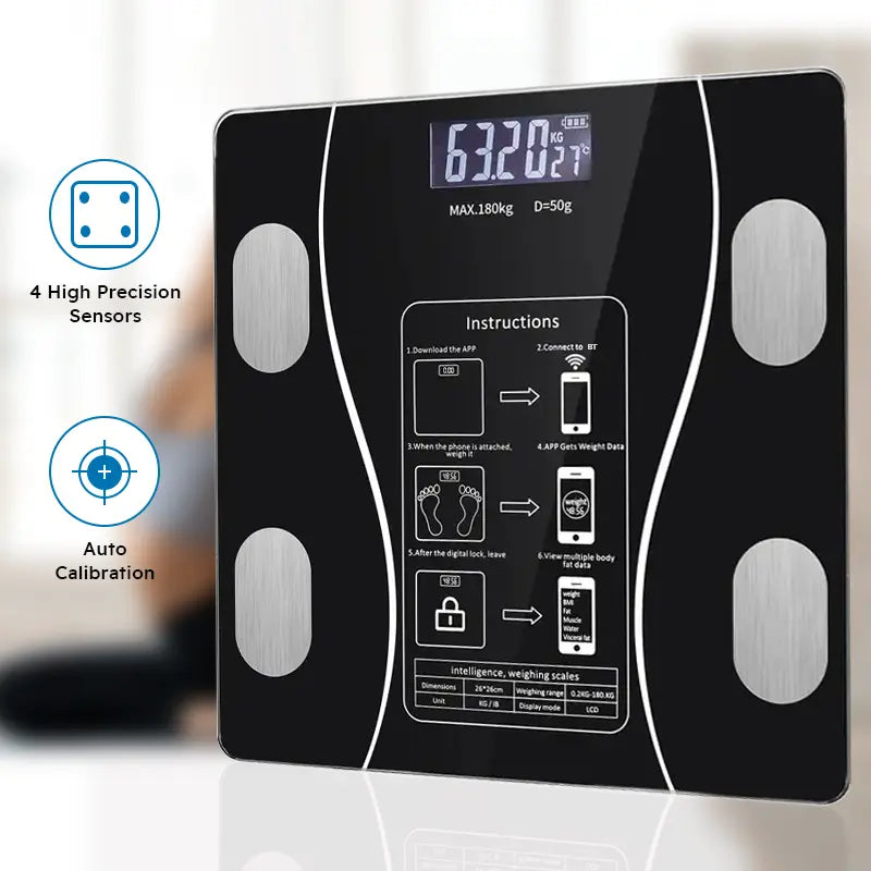 LeanScale™ Smart Body Fat Scale – Track Weight, Fat %, Muscle & More via App