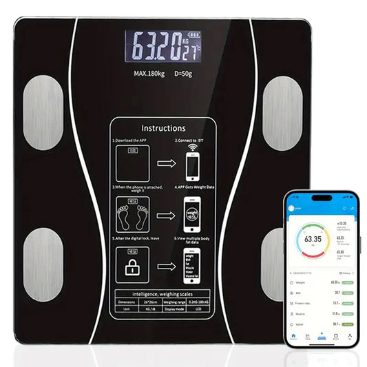 LeanScale™ Smart Body Fat Scale – Track Weight, Fat %, Muscle & More via App